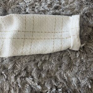 SHEIN White and Gold Textured Knit